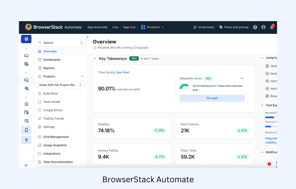 BrowserStack Automate BrowserStack Automate